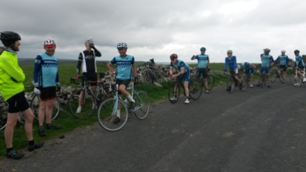 Regrouping at the top of Fleet Moss