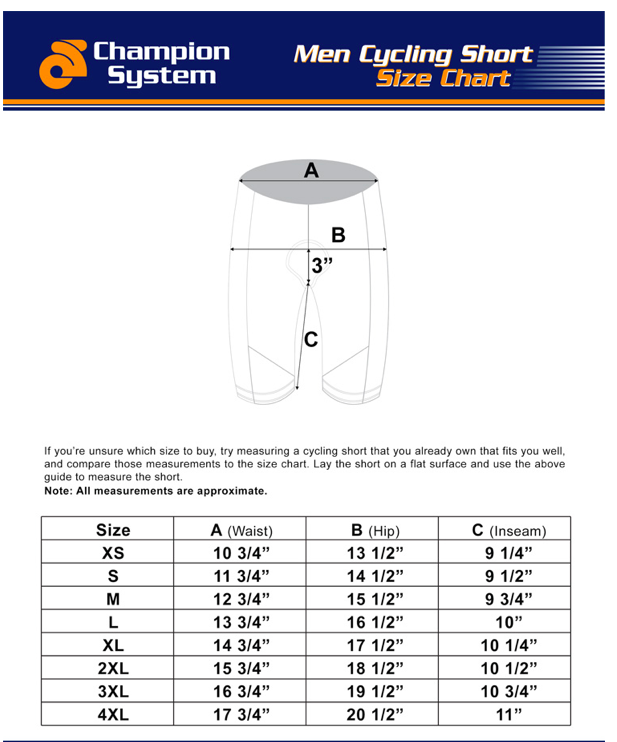 Mens Trousers Size Chart
